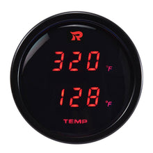 Load image into Gallery viewer, RICO Digital Dual display Temperature gauge RED backlit Fahrenheit