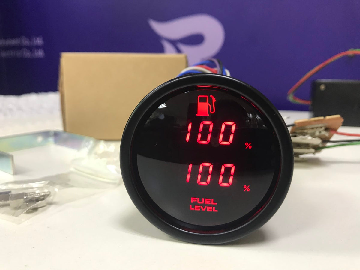 RICO Digital Dual display Fuel Level gauge RED backlit (0-180 ohms) SE ...