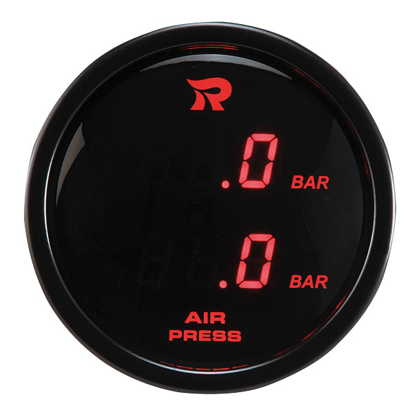 RICO Digital Dual display Air pressure suspension gauge BAR RED LED