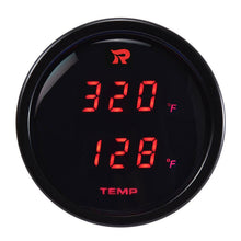 Load image into Gallery viewer, RICO Digital Dual display Temperature gauge RED backlit Fahrenheit
