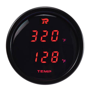 RICO Digital Dual display Temperature gauge RED backlit Fahrenheit